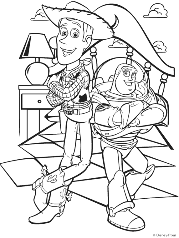 disney toy story woody and buzz coloring page  crayola