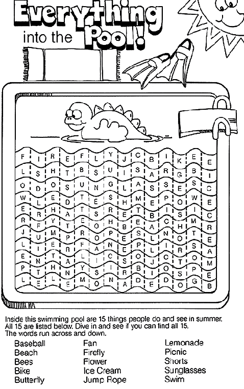 Download Everything in the Pool Coloring Page | crayola.com