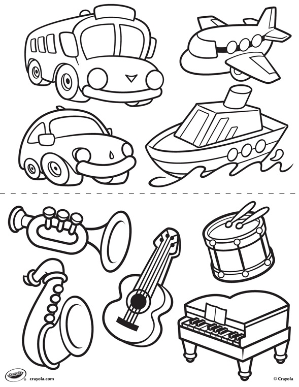 First Pages - Transportation and Instruments Coloring Page ...