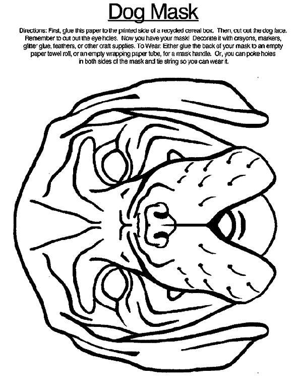 Dog Mask Coloring Page Dog Mask Coloring Page crayolacom