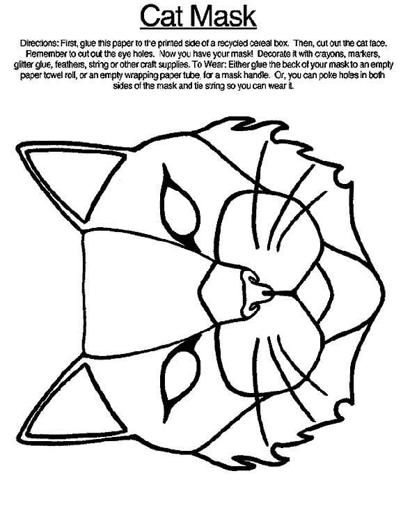 Cat Mask Coloring Page Cat Mask Coloring Page crayolacom