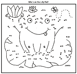 Frog Dot to Dot coloring page