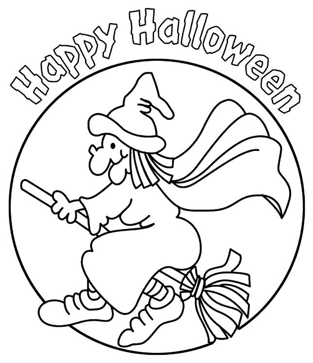 Free Printable Witch Coloring 6