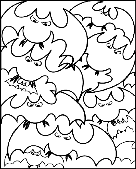 bats halloween coloring pages