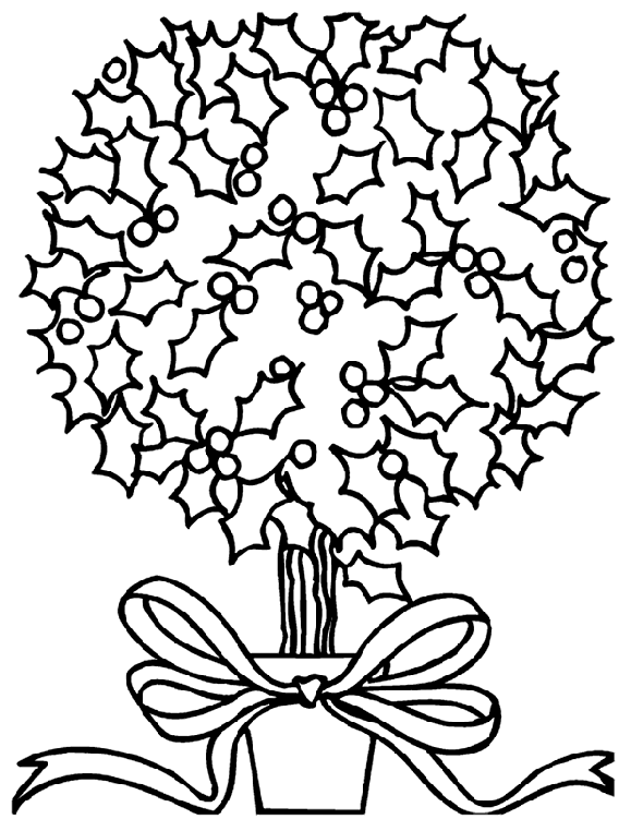 Coloring Pages Of A Bush Christmas Holly Bush Coloring Page crayolacom
