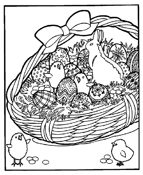 coloring pages easter baskets