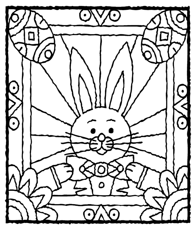 Easter Bunny with Eggs Coloring Page crayola