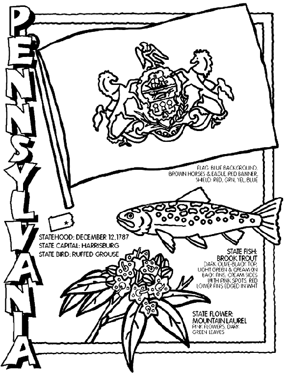 Pennsylvania Coloring Page Crayola Com