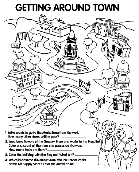 Getting Around Town Coloring Page Crayola Com