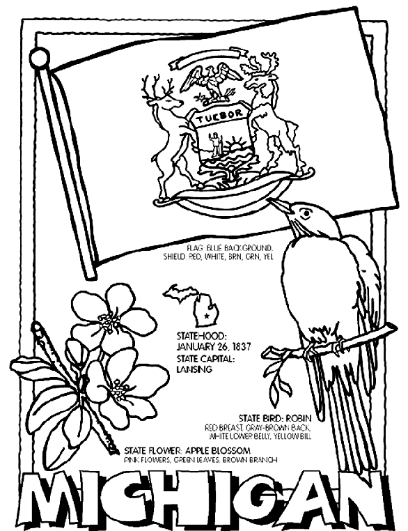 michigan coloring page crayolacom