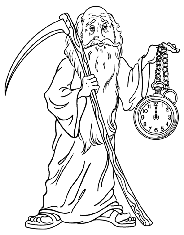 New Year's Father Time Coloring Page | crayola.com