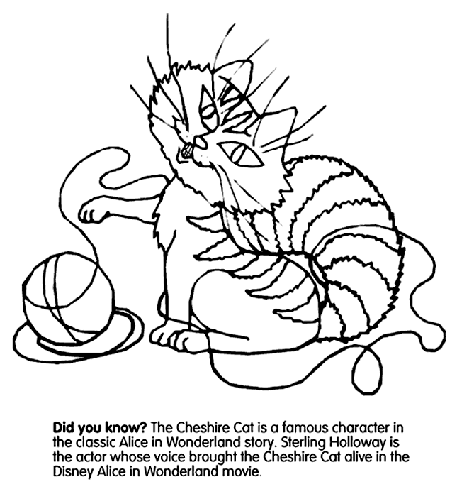 Cheshire Cat Coloring Page Crayola Com