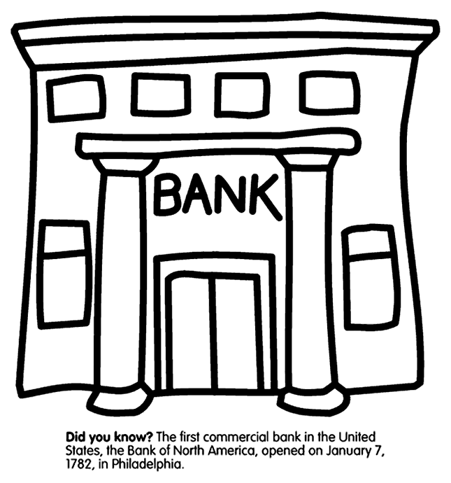 First US Bank Coloring Page