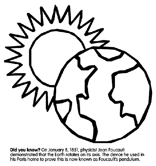 Earth's Rotation Coloring Page