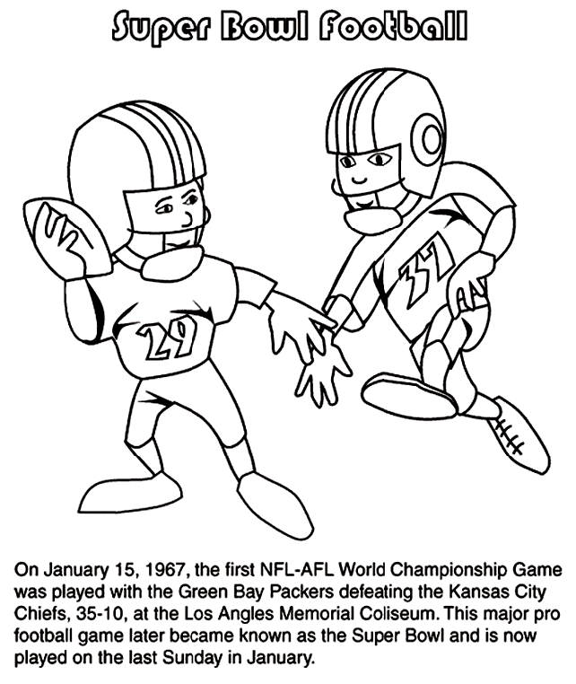 First Super Bowl Football Game Coloring Page Crayola Com