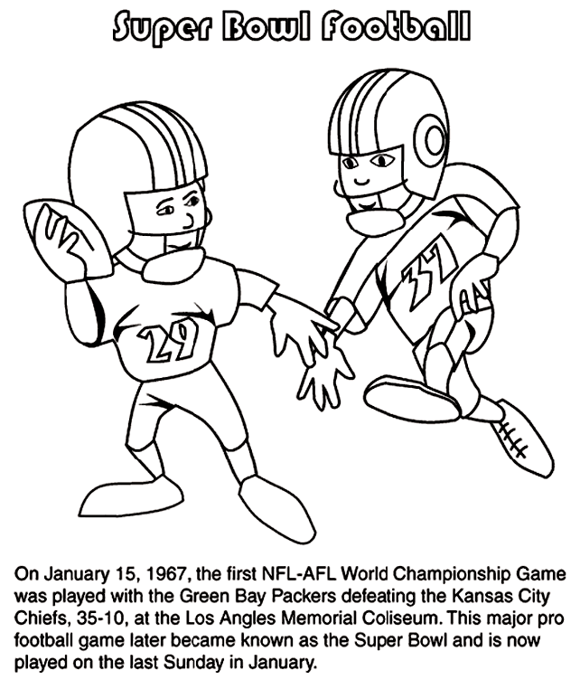 Super Coloring First Super Bowl Football Game Coloring Page crayolacom