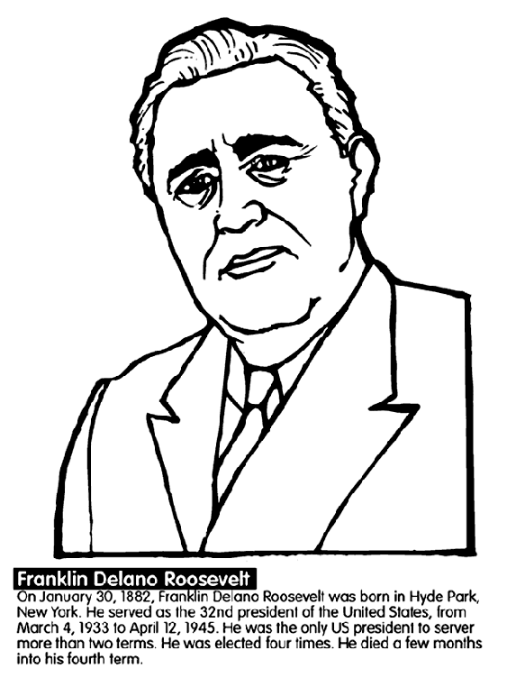 U.s. President Franklin Delano Roosevelt Coloring Page | Crayola.com