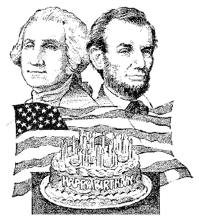 Happy Birthday, Presidents Washington and Lincoln coloring page
