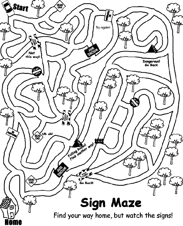 sign maze coloring page Maze coloring letter pages printable labyrinths educational book color 2kb advertisement drawing