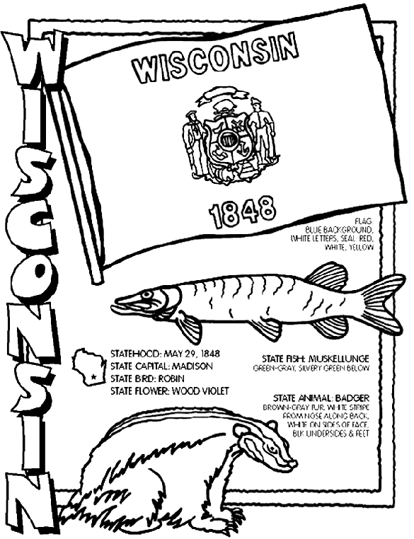 Wisconsin Coloring Page Crayola Com