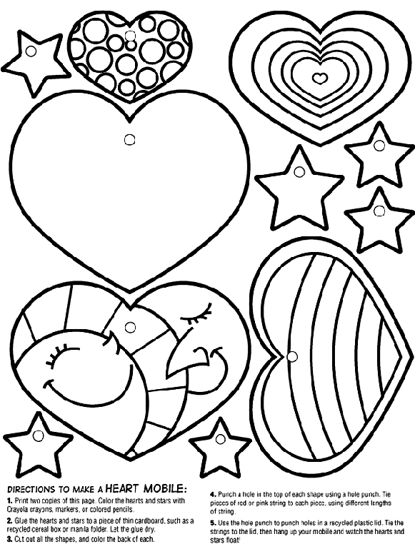 Heart Mobile Coloring Page