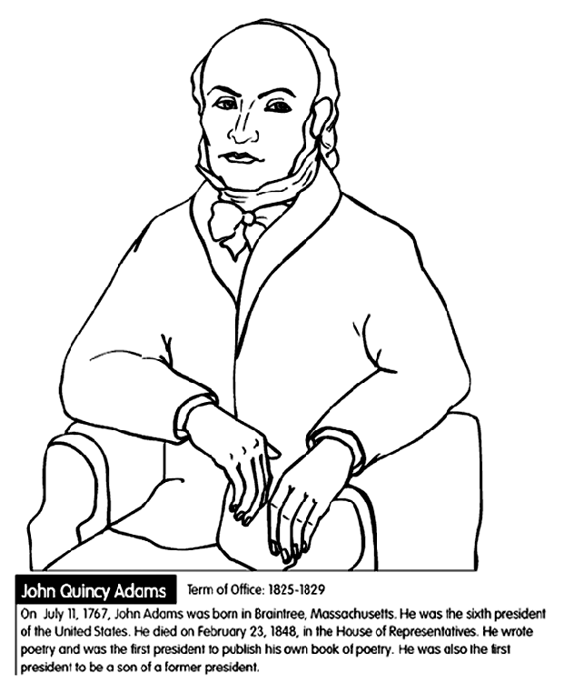 U S President John Quincy Adams Coloring Page Crayola Com