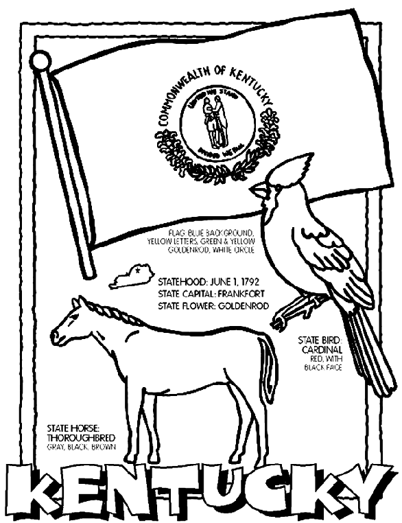 Kentucky State Flag Coloring Page Kentucky Coloring Page crayolacom