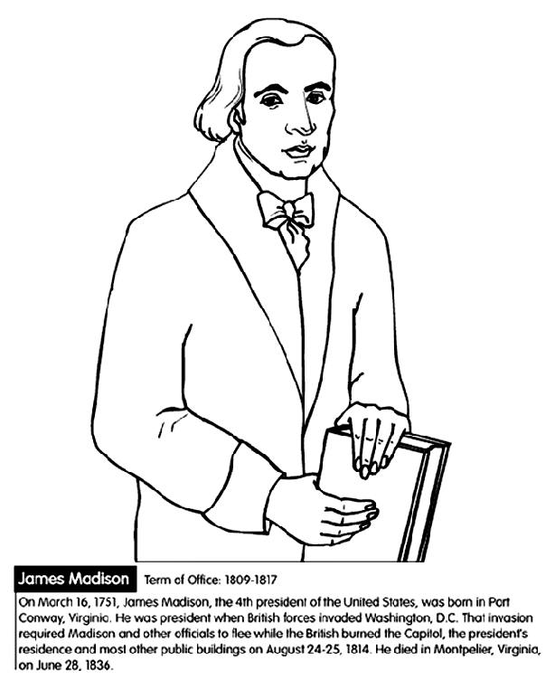 James Coloring Pages US President James Madison Coloring Page crayolacom