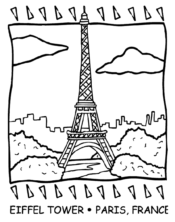 Eiffel Tower Coloring Page