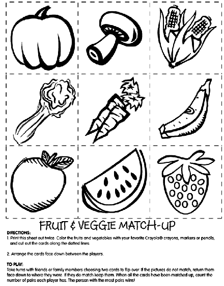 Play 2-player matching game - fruits and vegetables - Online & Free