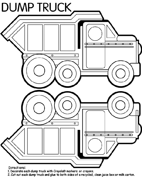 Dump Truck Coloring Template Dump Truck Box Coloring Page crayolacom