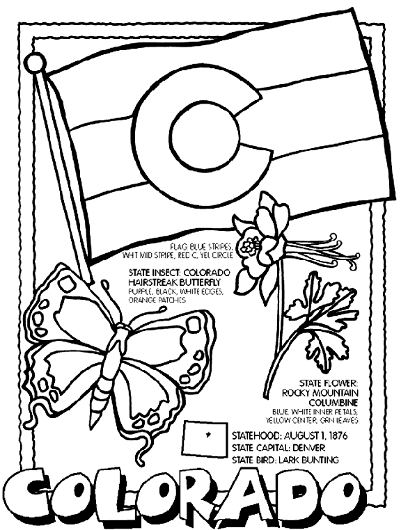 Colorado State Flag Coloring Page Colorado Coloring Page crayolacom