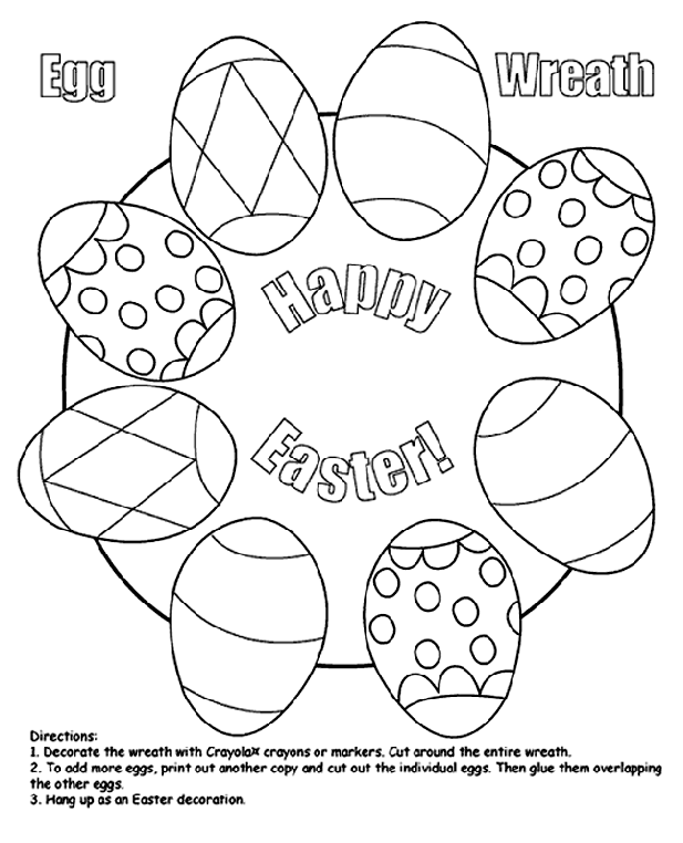 Easter Egg Wreath Coloring Page | crayola.com