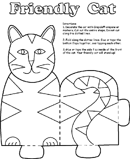 Friendly Cat Stand Coloring Page | crayola.com