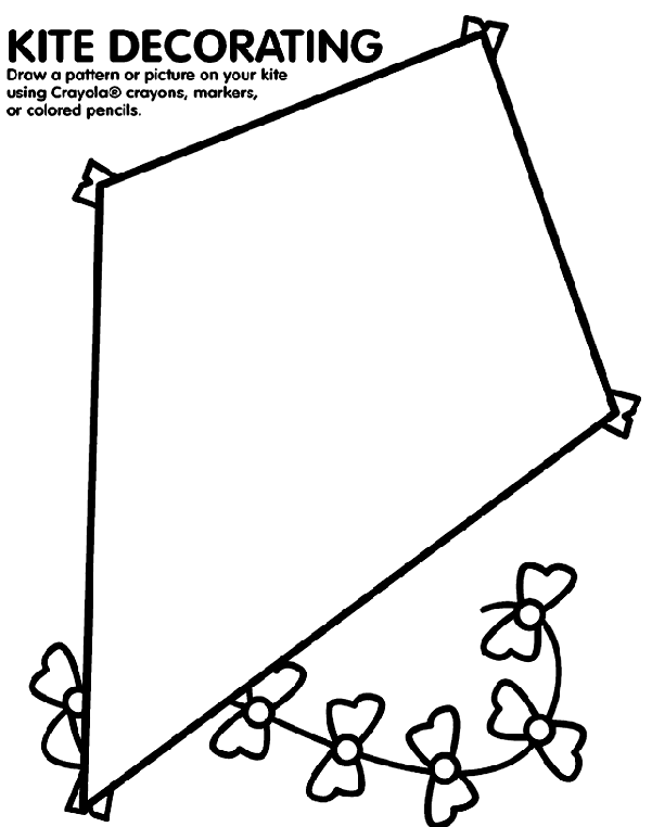 Kite Decorating Coloring Page