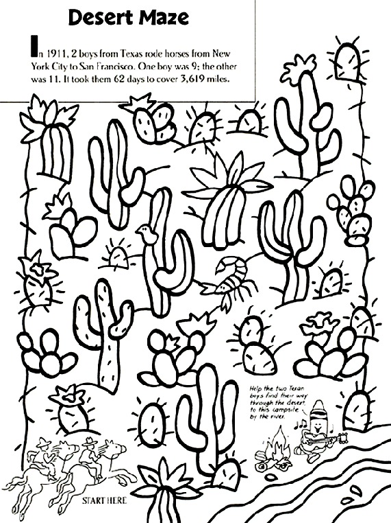 Desert Maze Coloring Page | crayola.com