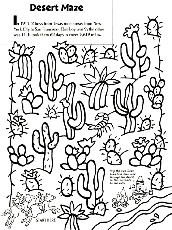 Desert Coloring Pages Desert Maze Coloring Page crayolacom