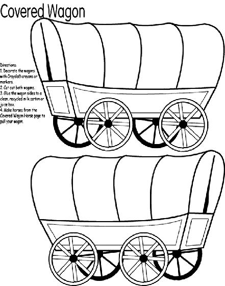 Covered Wagon Coloring Page Crayola Com