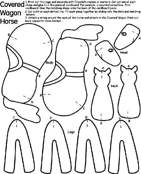 covered wagon horse coloring page  crayola