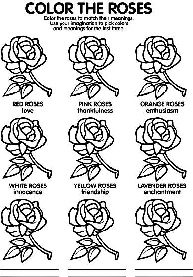 meaning of roses coloring page  crayola