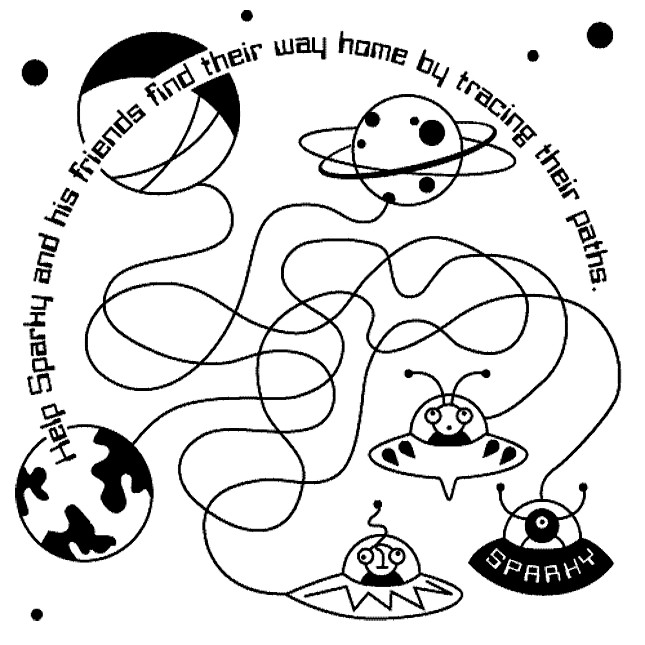 Sparky's Space Maze Coloring Page | crayola.com