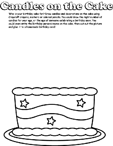 Candles on the Cake Coloring Page | crayola.com