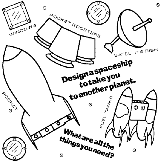 Design a Rocket Coloring Page Design a Rocket Coloring Page