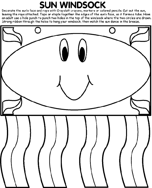 Sun Windsock Coloring Page Crayola sun-windsock-coloring-page-crayola