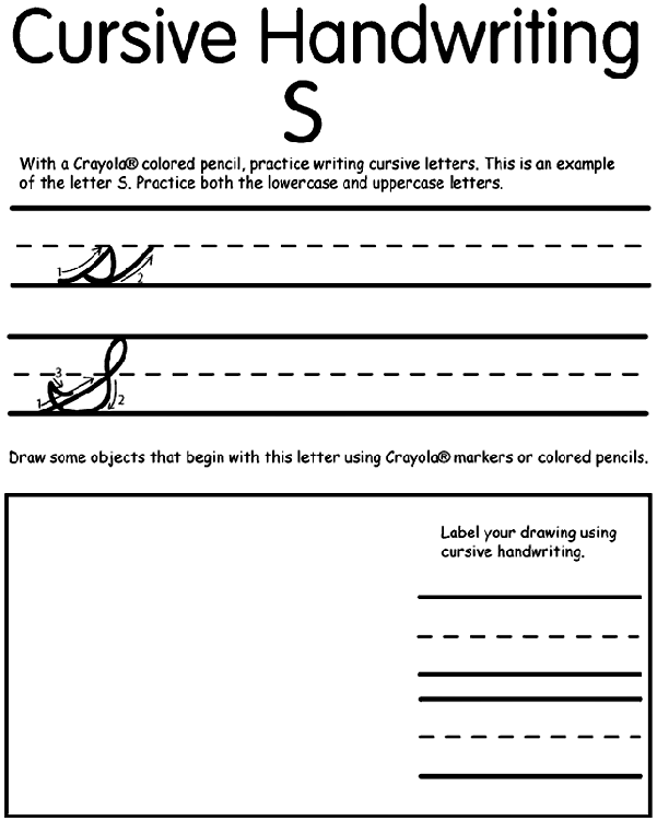 Cursive Writing: Letter S Worksheets | K5 Learning