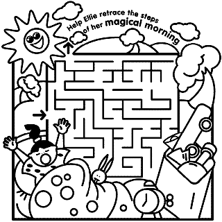 Ellie Magical Morning Maze coloring page