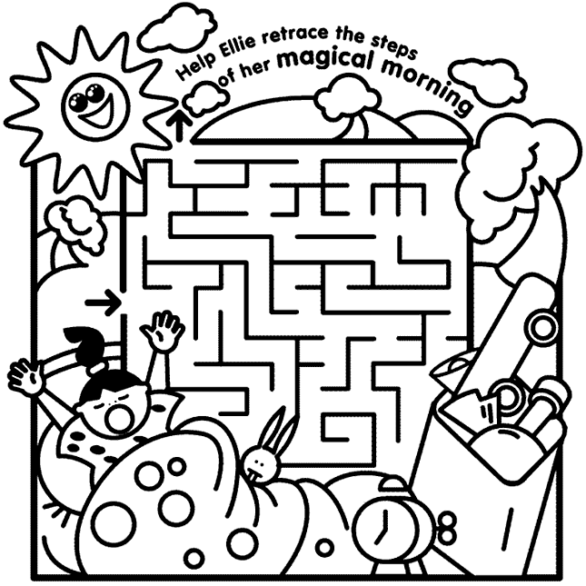 Maze Coloring Pages Ellie Magical Morning Maze Coloring Page crayolacom