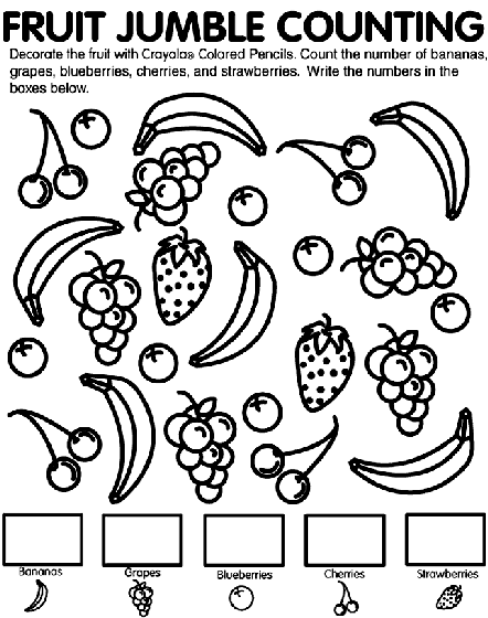 Fruit Coloring Sheets: 20 Pages for Kids - Great for Teaching Fruits
