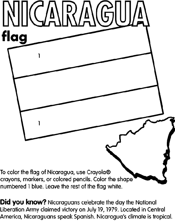 Nicaragua Coloring Page | crayola.com