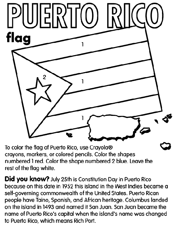 Puerto Rico Coloring Page